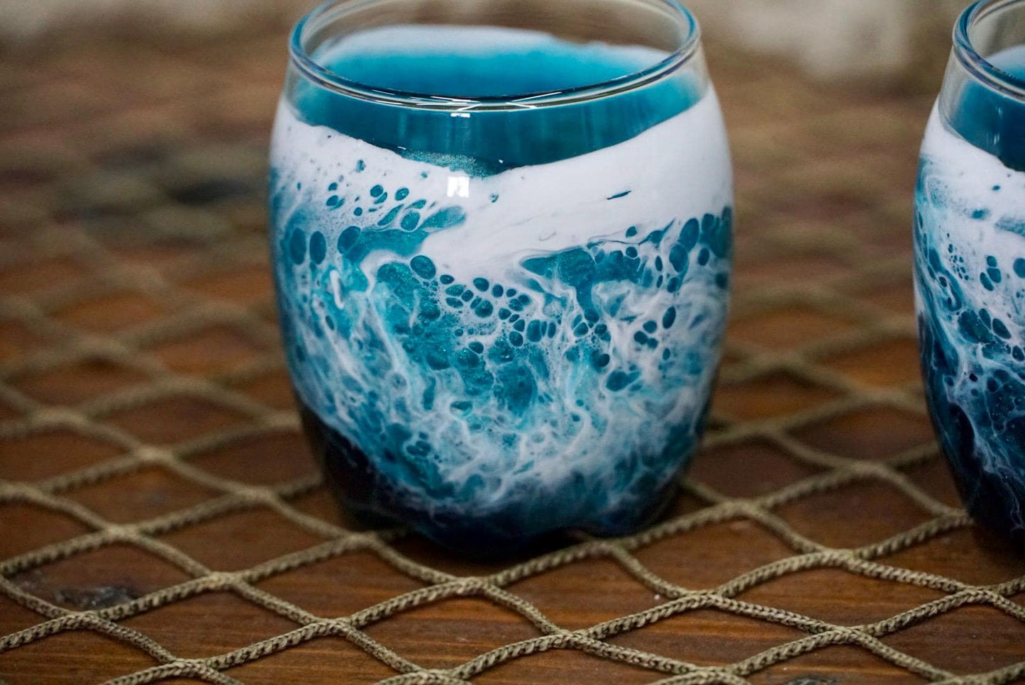 Turquoise Waves Shot Glasses | Coastal Decor