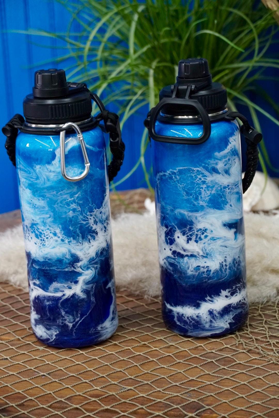 Ocean Waves Insulated Water Bottle Thermos Sports Bottle