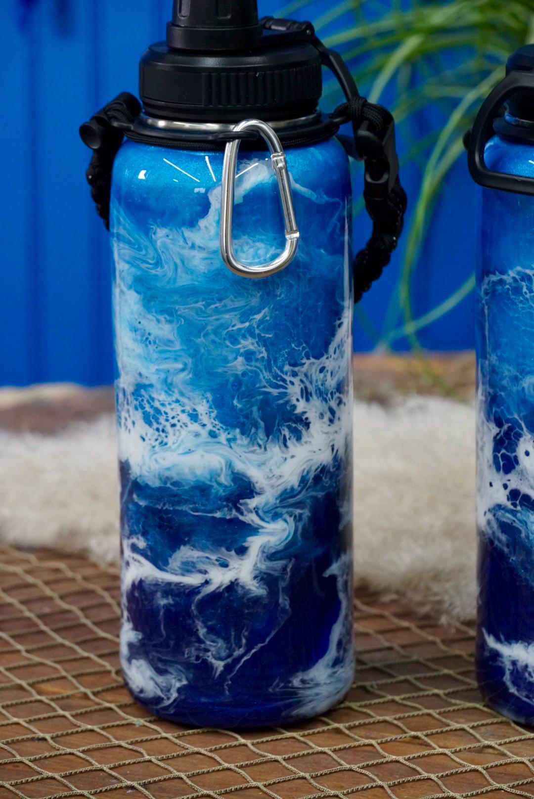 Ocean Waves Insulated Water Bottle Thermos Sports Bottle