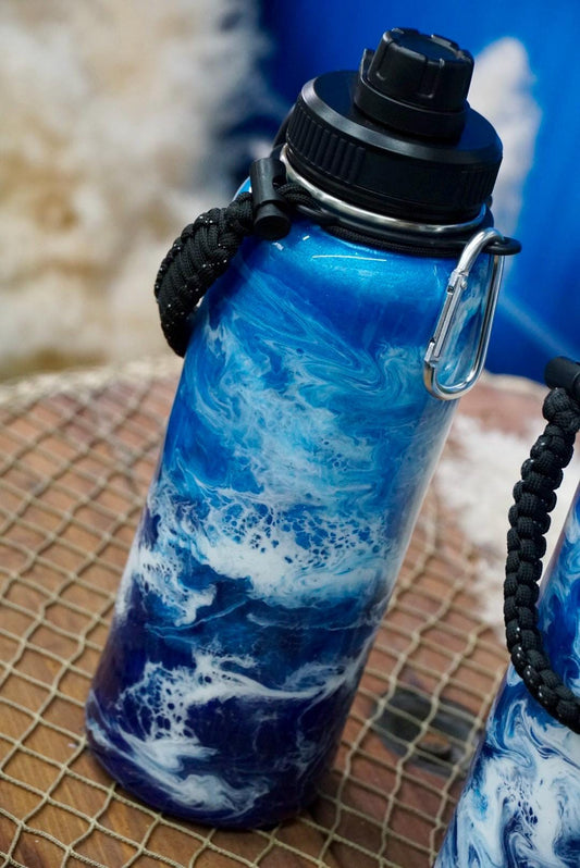 Ocean Waves Insulated Water Bottle Thermos Sports Bottle