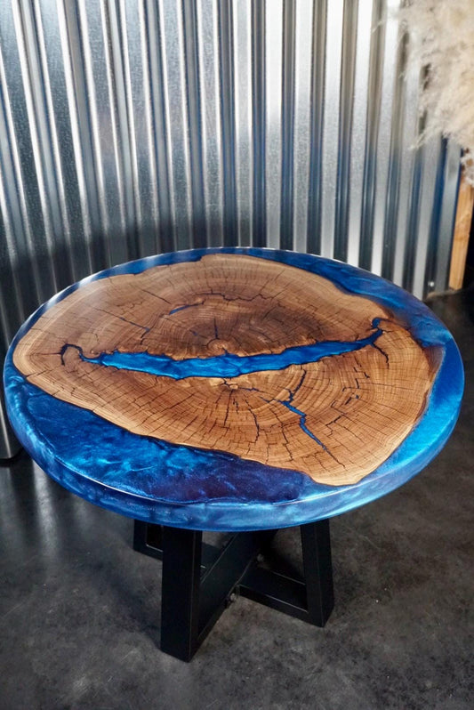 Cookie Slab Coffee Table with Epoxy Resin