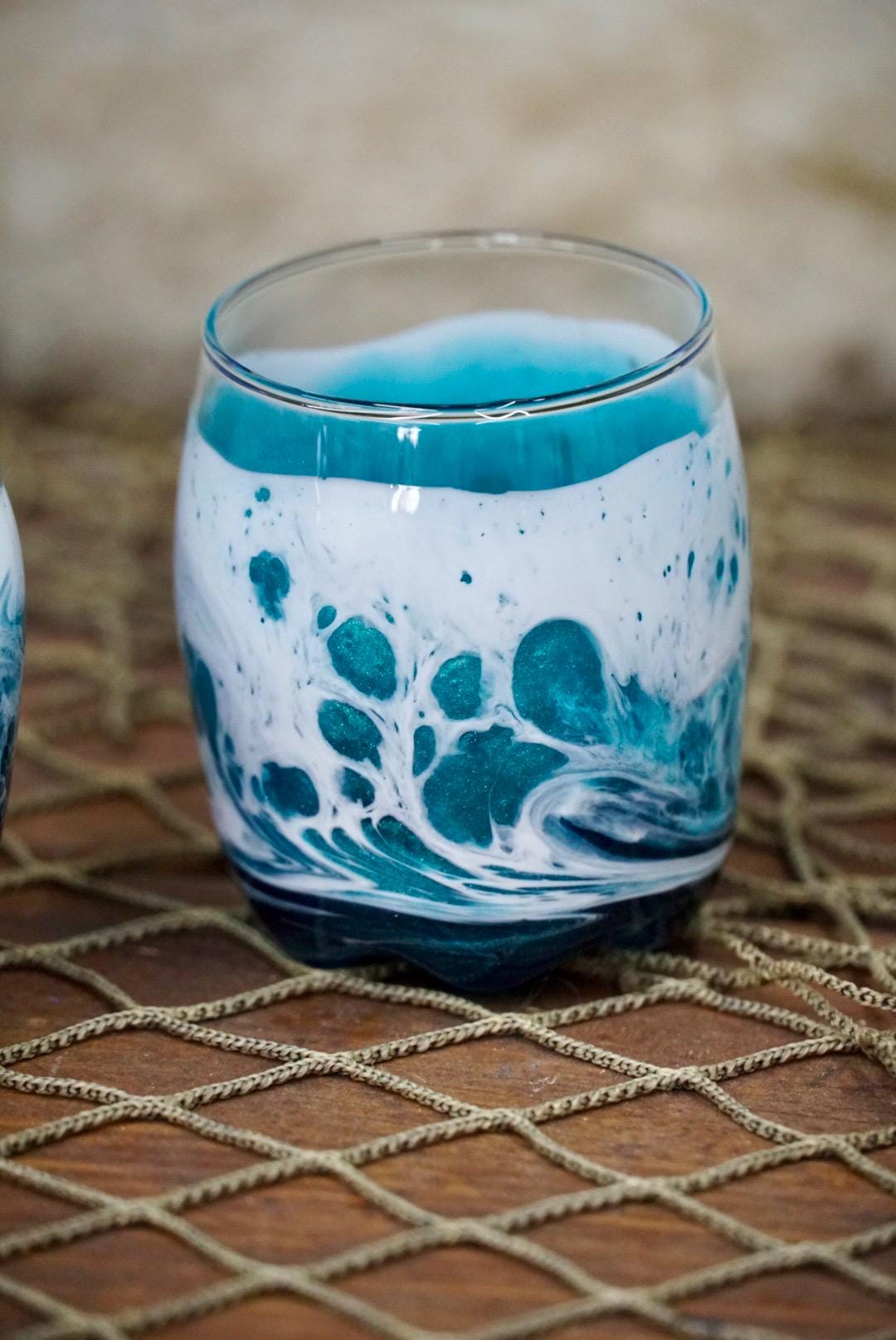 Turquoise Waves Shot Glasses | Coastal Decor