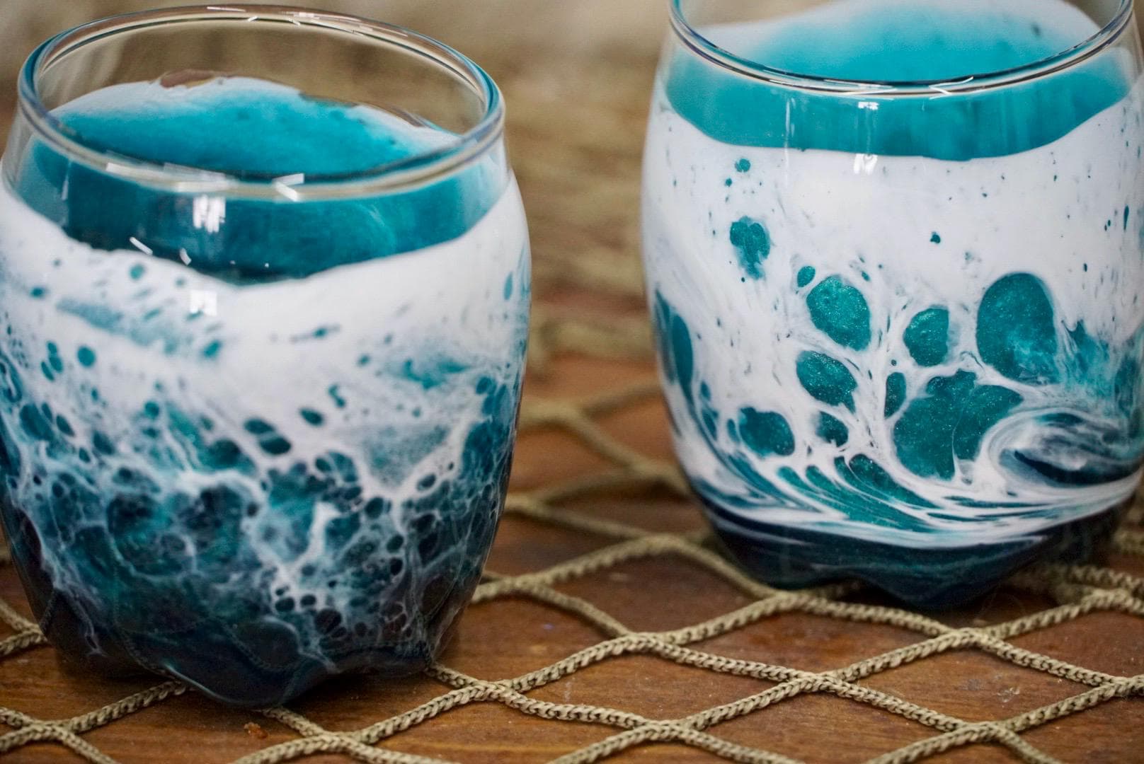 Turquoise Waves Shot Glasses | Coastal Decor