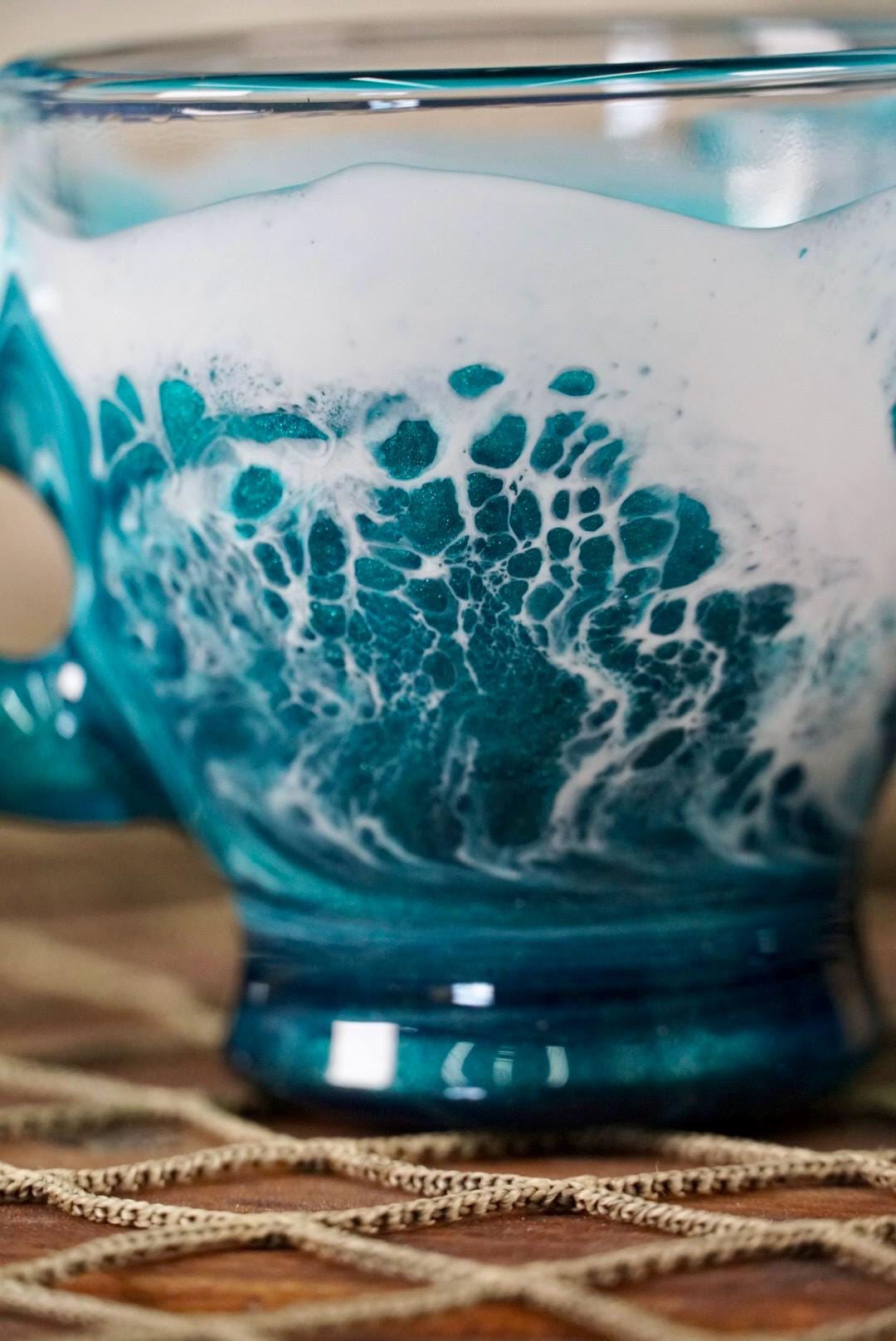 Turquoise Waves Espresso Coffee Cups | Coastal Decor