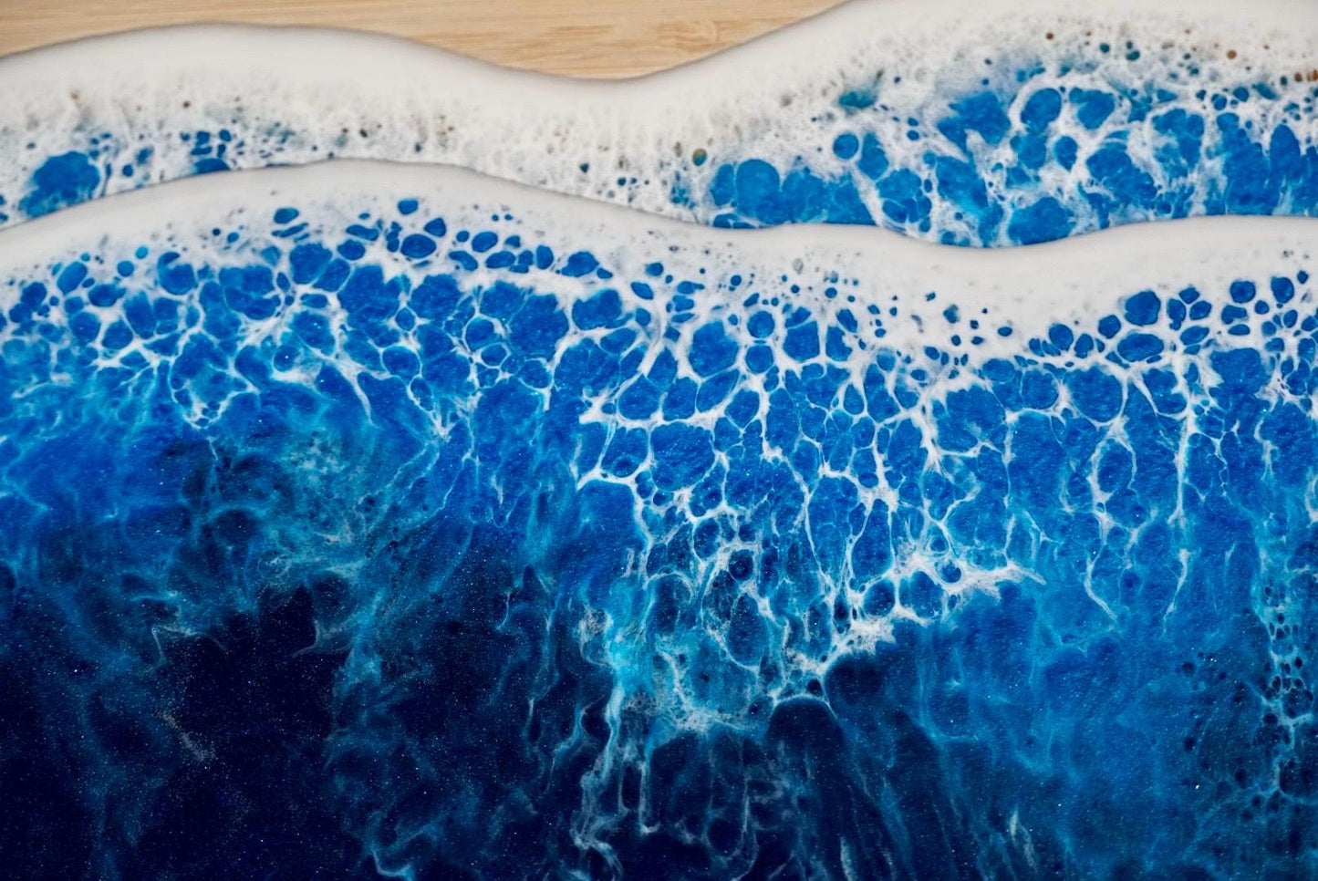 Ocean Waves Charcuterie Board with gold handles