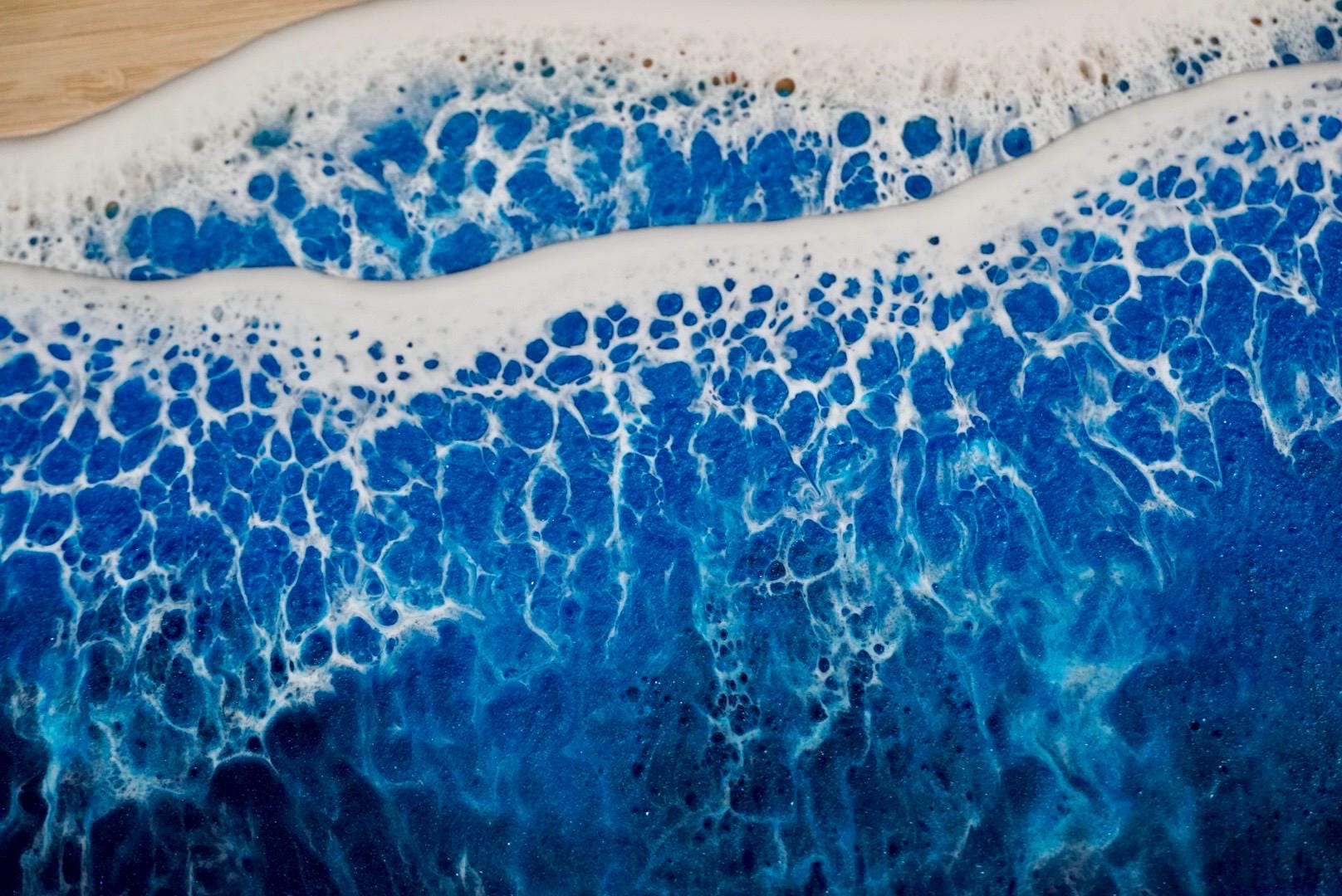 Ocean Waves Charcuterie Board with gold handles