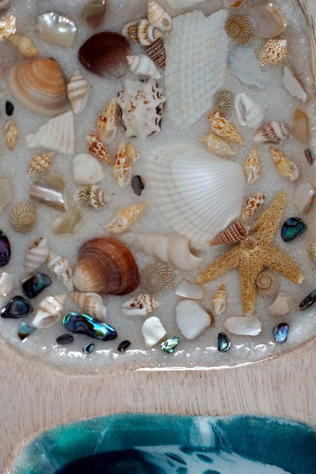 Sea Shell Mango Wood Tray Set