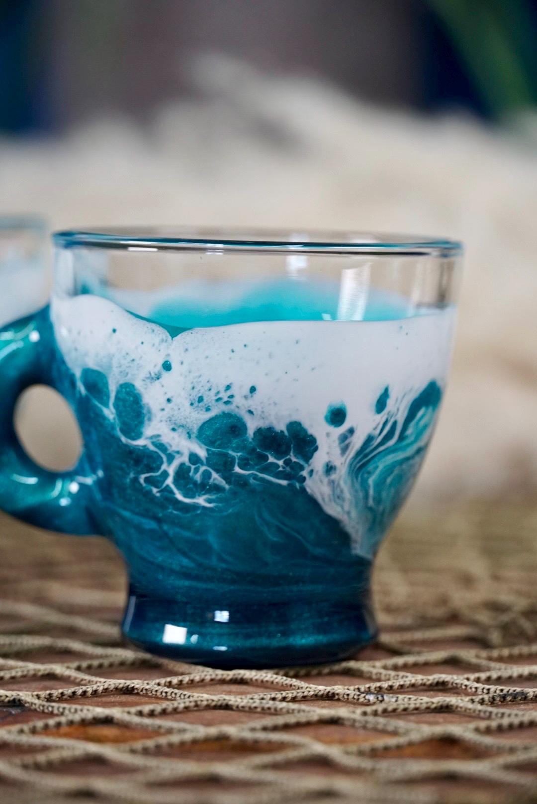 Turquoise Waves Espresso Coffee Cups | Coastal Decor