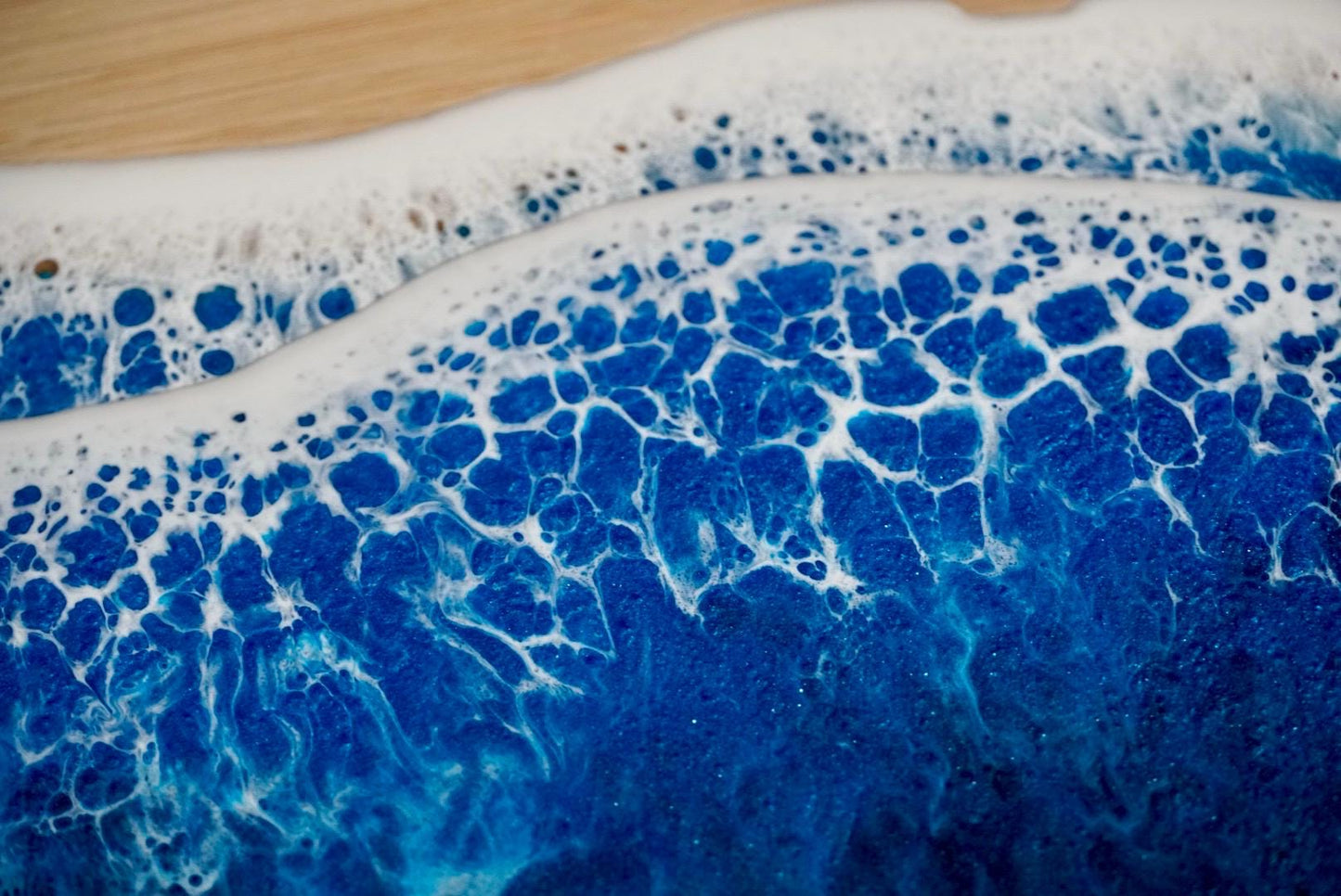 Ocean Waves Charcuterie Board with gold handles