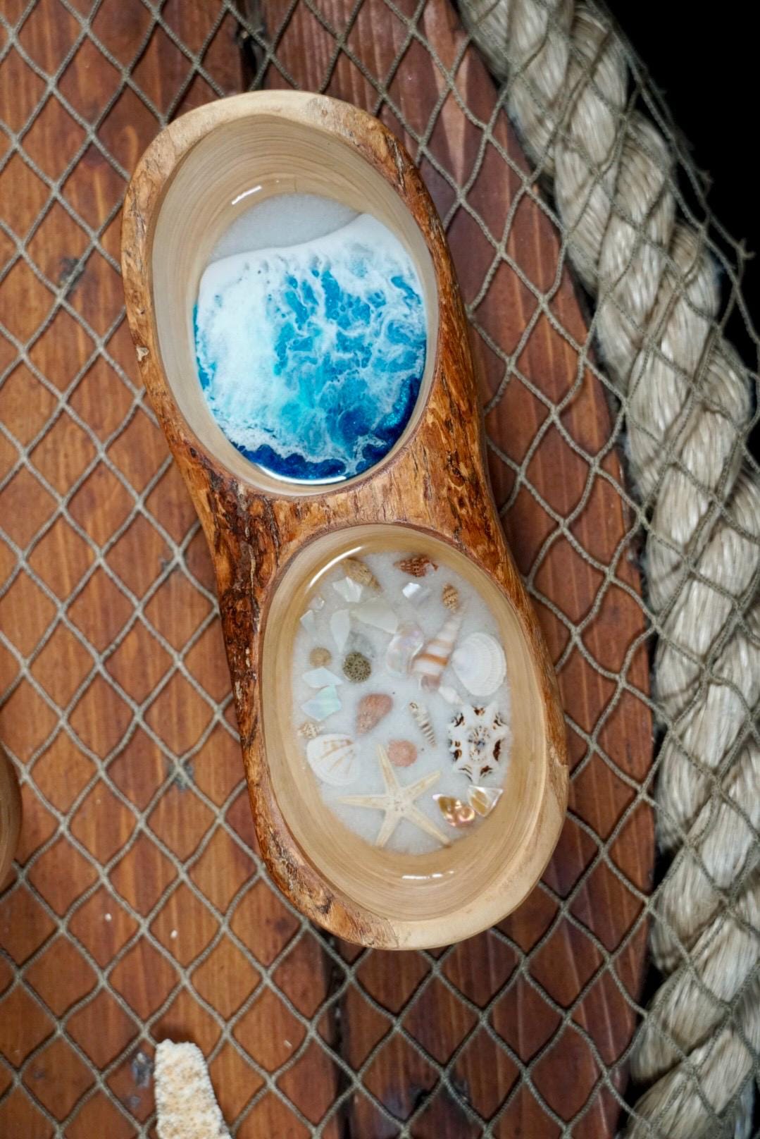 Olive wood live edge dish