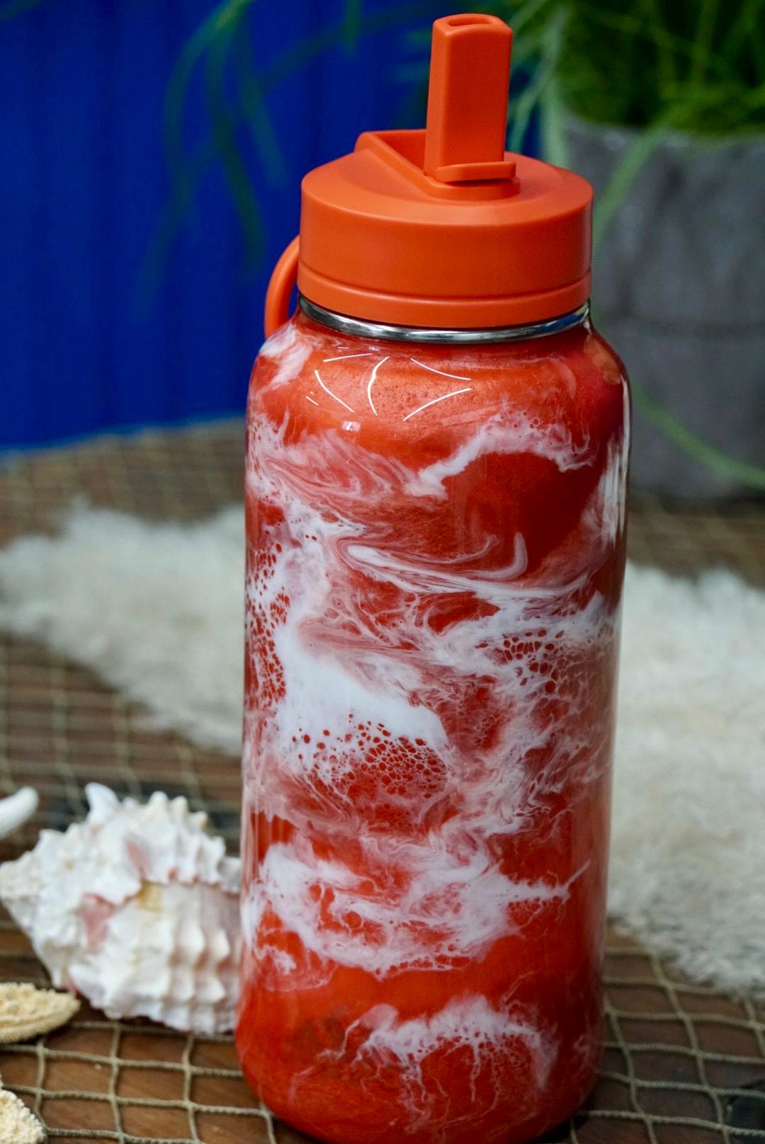 Sunset Orange Waves Water Bottle