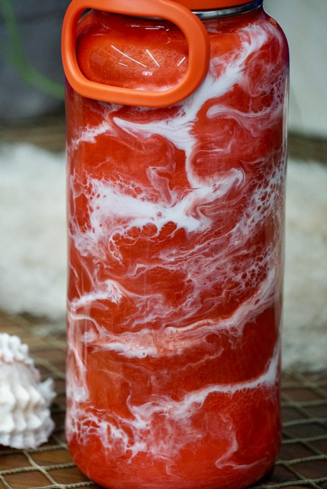 Sunset Orange Waves Water Bottle