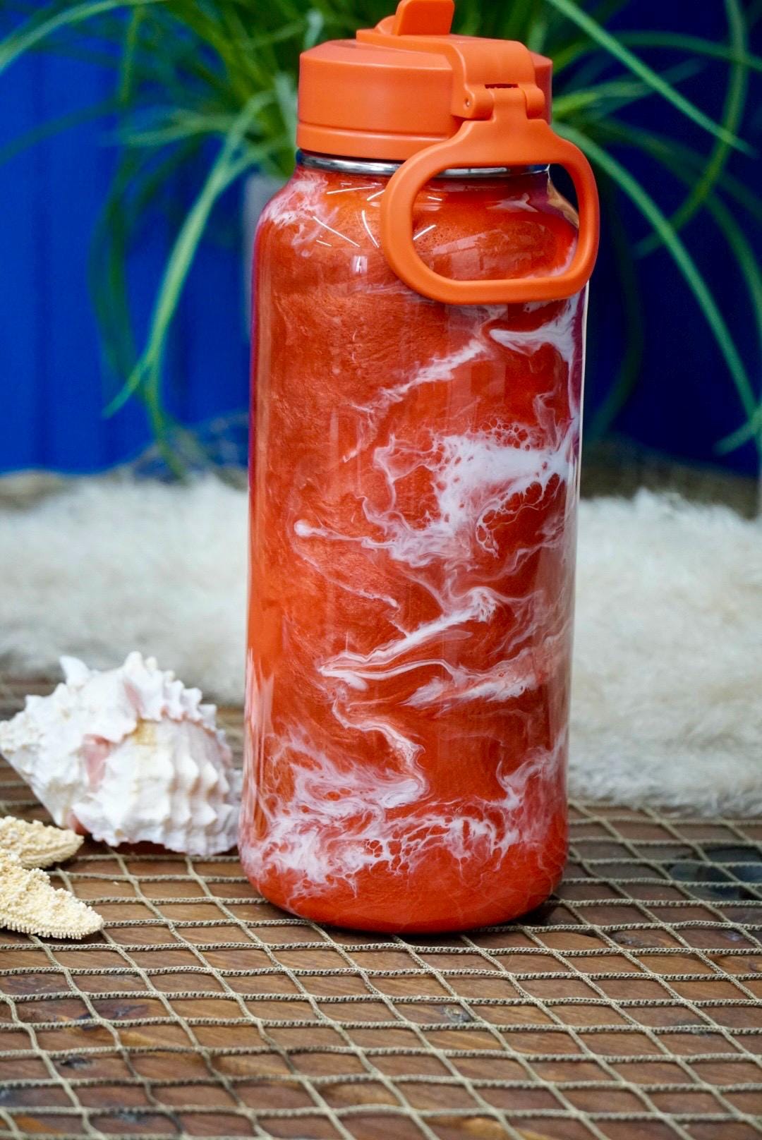 Sunset Orange Waves Water Bottle