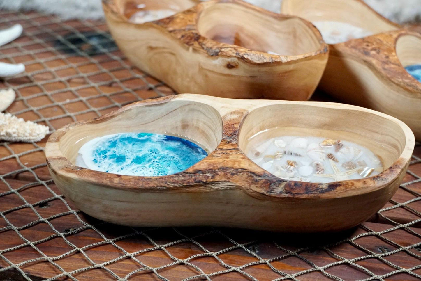 Olive wood live edge dish