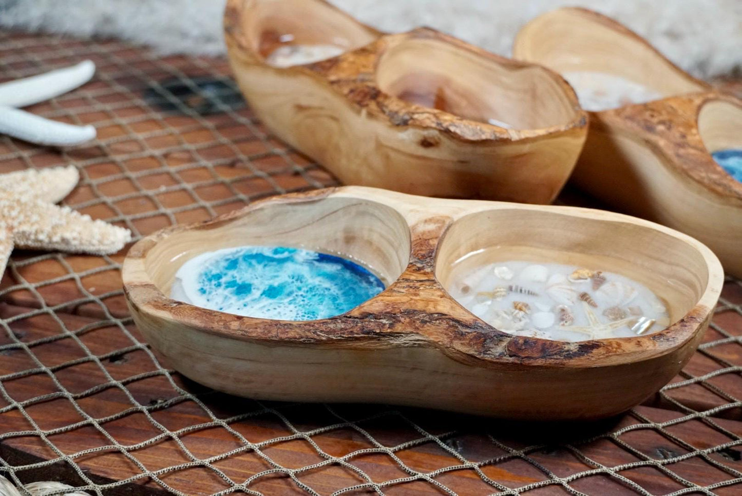 Olive wood live edge dish