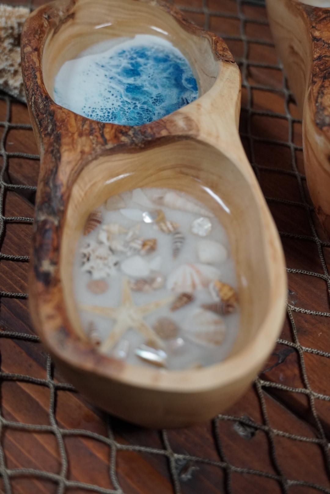 Olive wood live edge dish