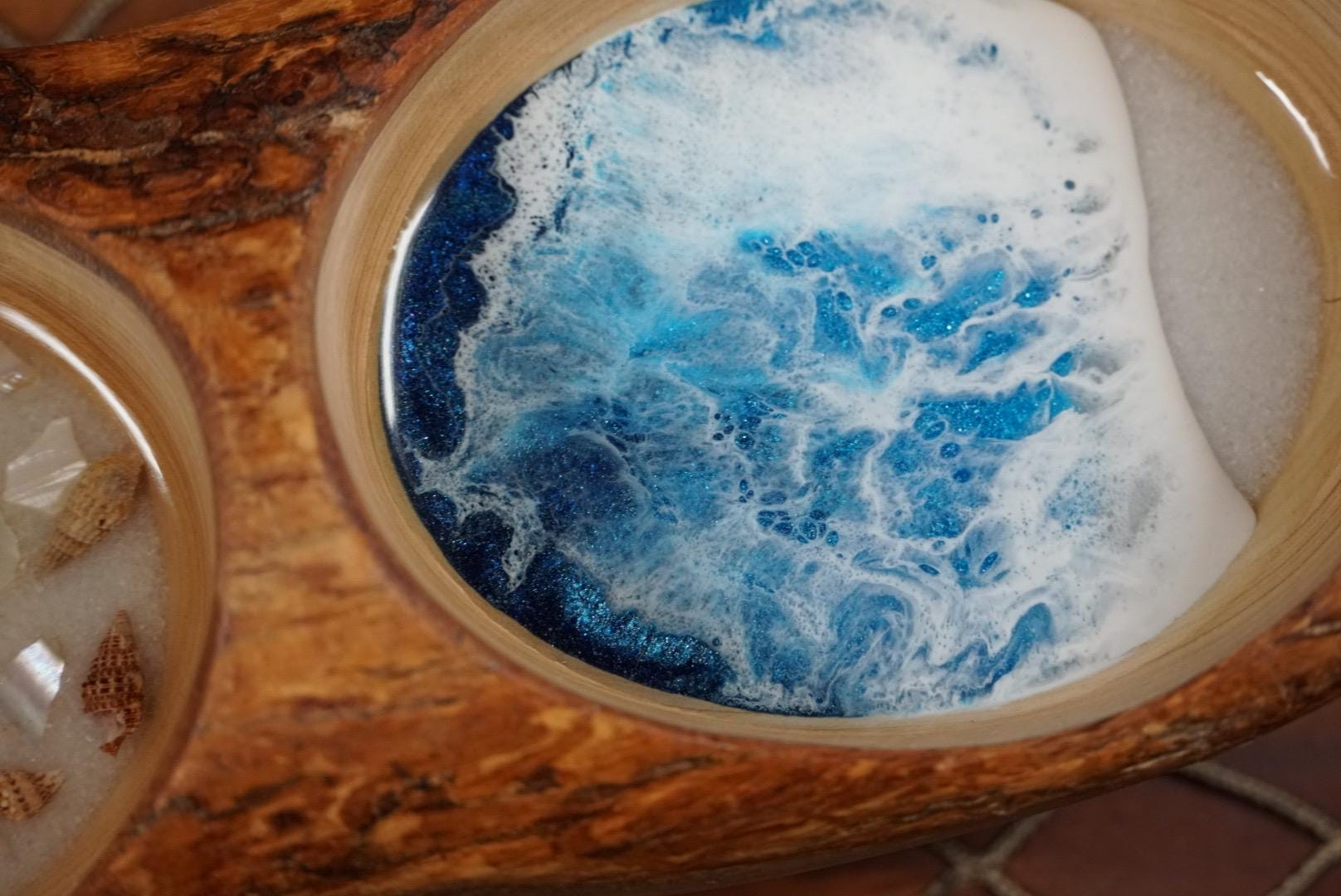 Olive wood live edge dish
