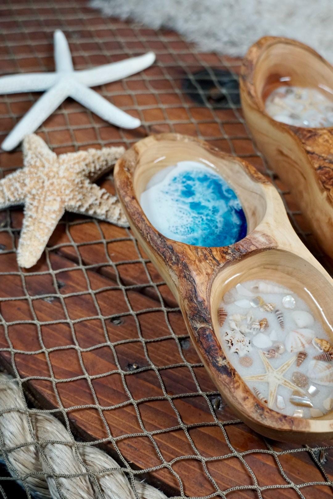 Olive wood live edge dish