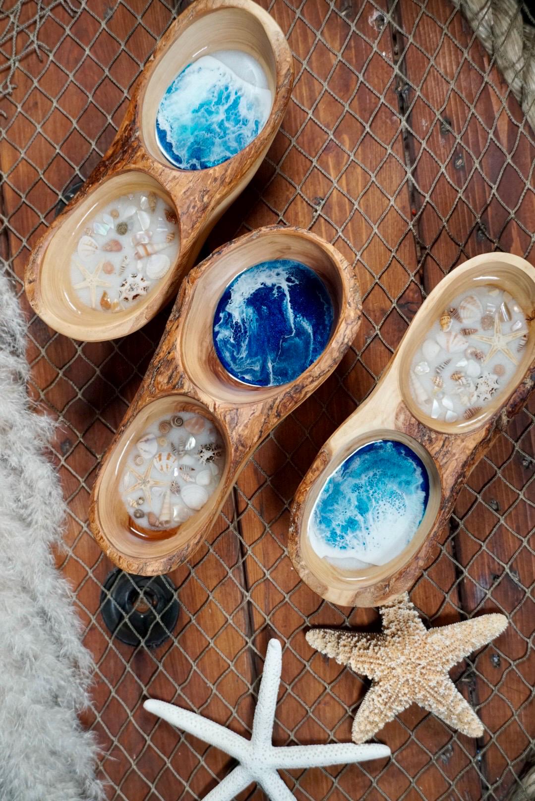 Olive wood live edge dish