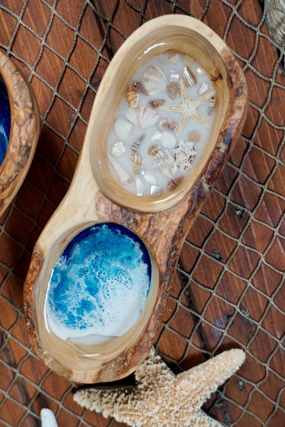 Olive wood live edge dish
