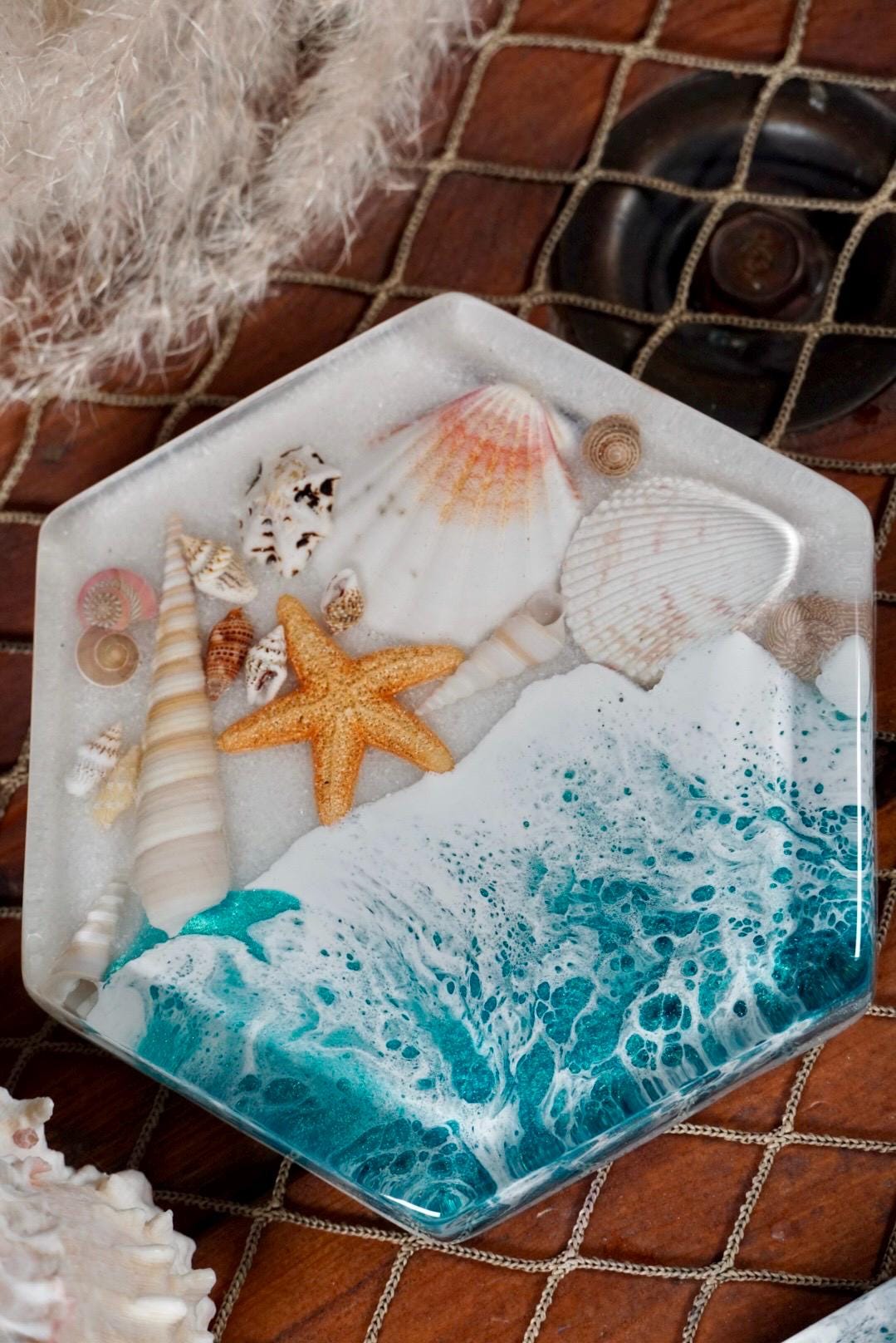 Turquoise Waves Sea Scape Coasters