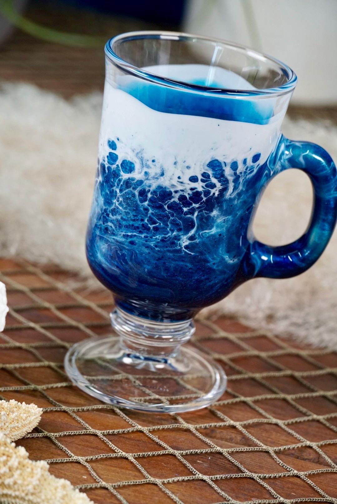 Ocean Waves Irish Mug Coffee Glasses | Coastal Decor