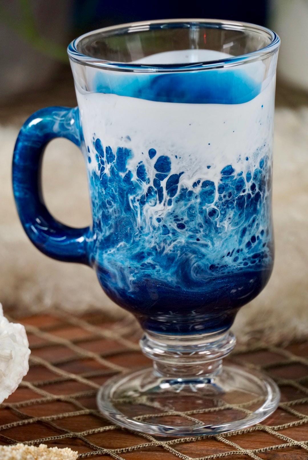 Ocean Waves Irish Mug Coffee Glasses | Coastal Decor