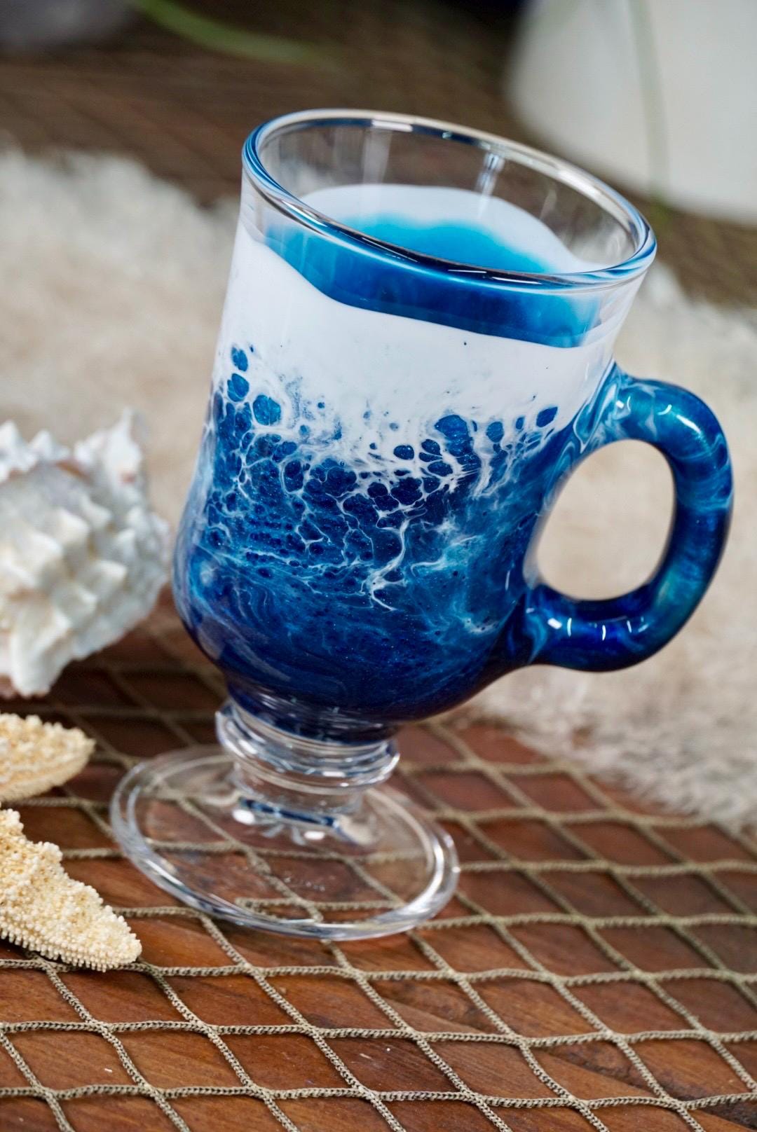 Ocean Waves Irish Mug Coffee Glasses | Coastal Decor