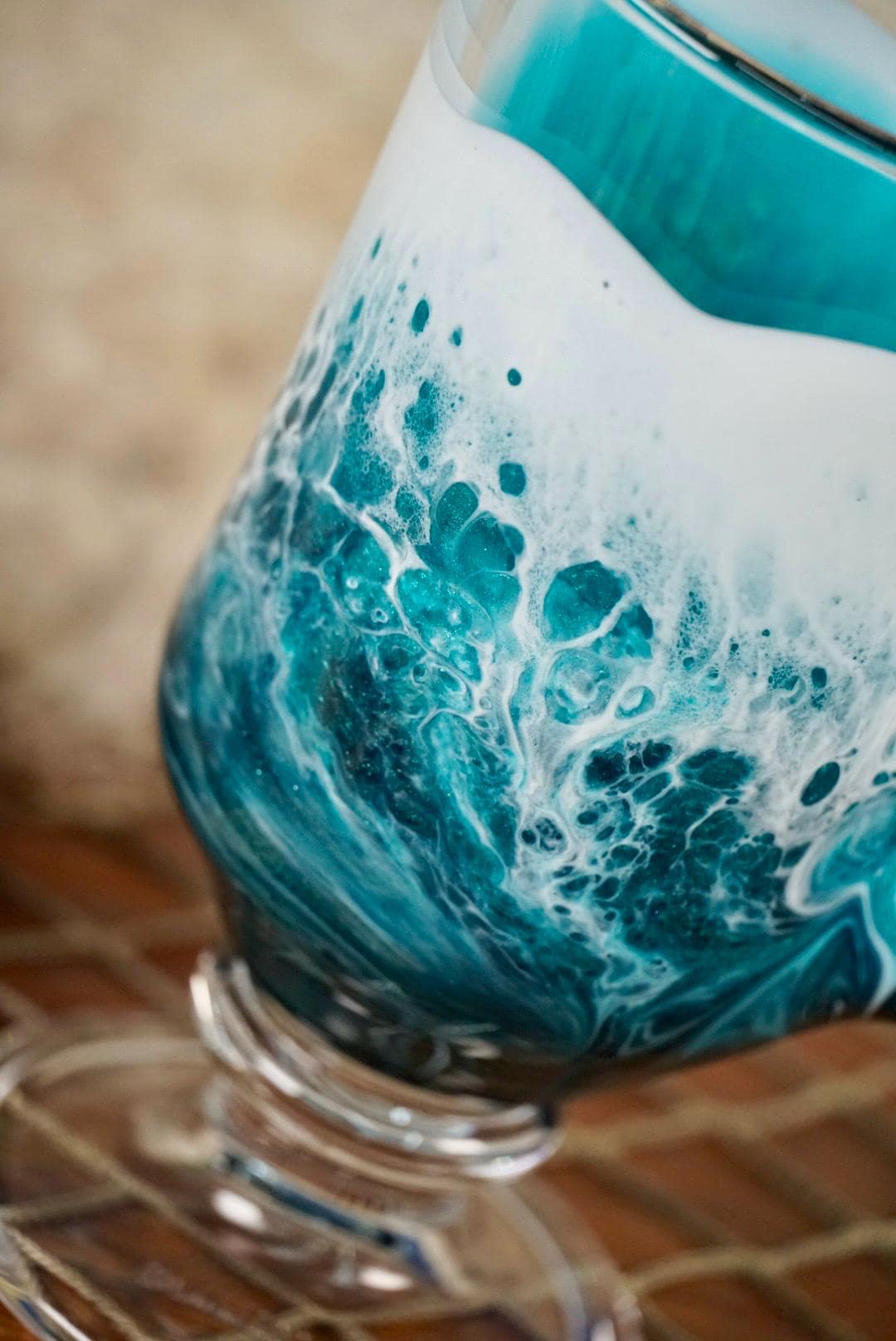 Turquoise Waves Irish Mug Coffee Glasses | Coastal Decor