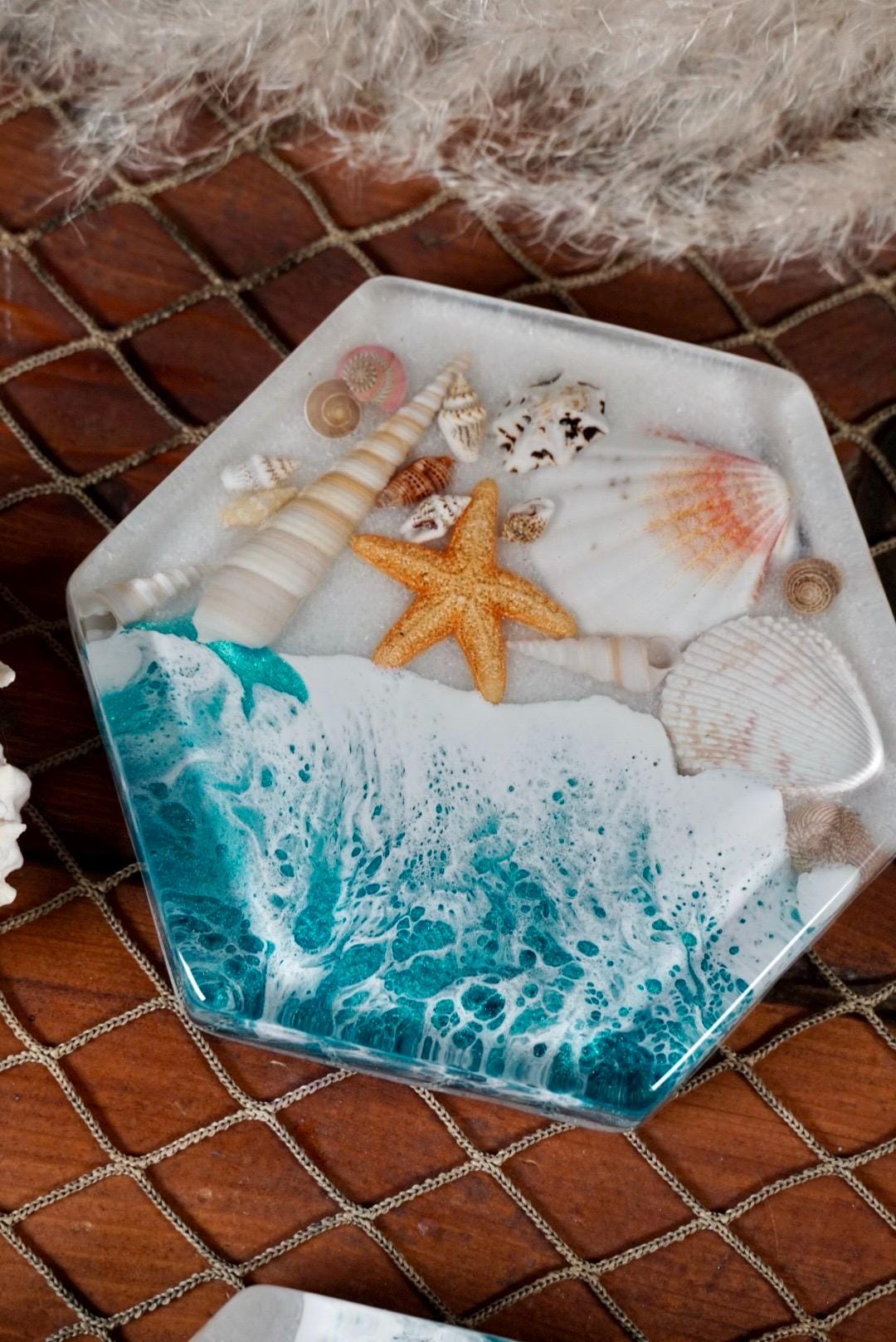 Turquoise Waves Sea Scape Coasters