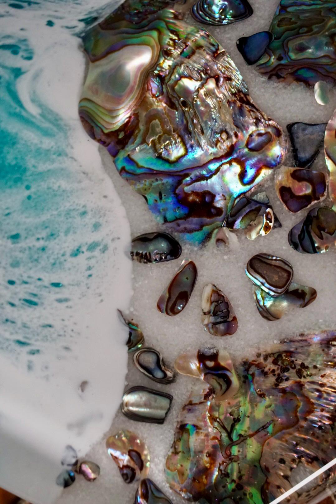 Turquoise Waves Abalone Shell Coasters