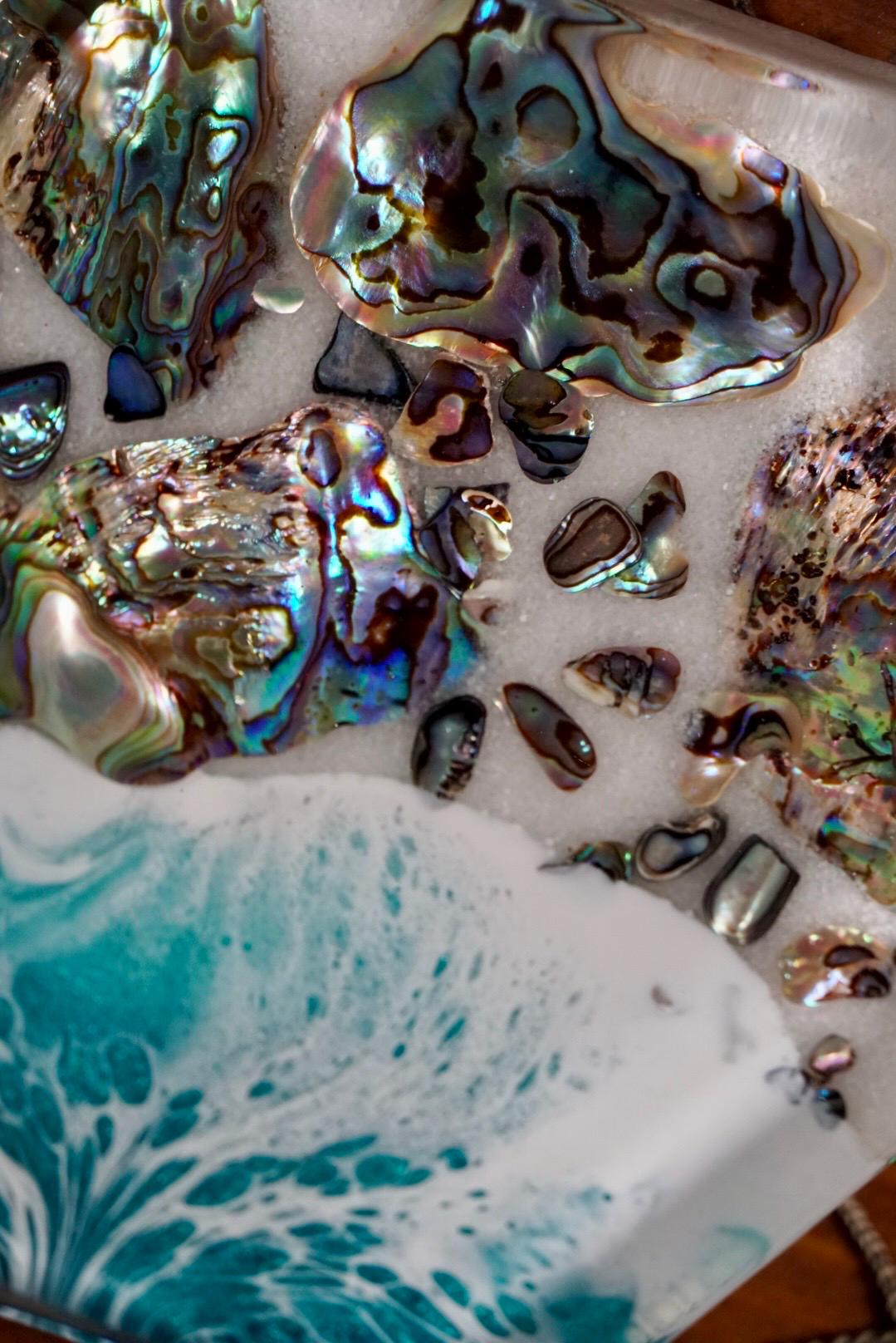 Turquoise Waves Abalone Shell Coasters