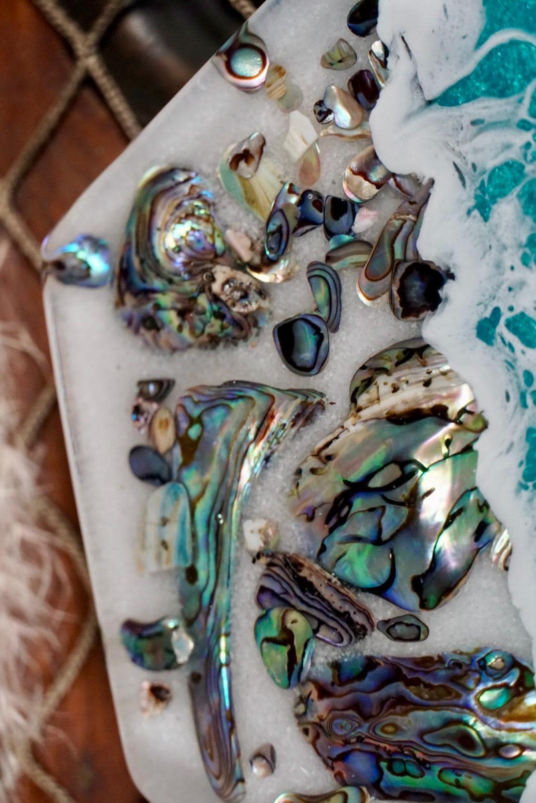 Turquoise Waves Abalone Shell Coasters