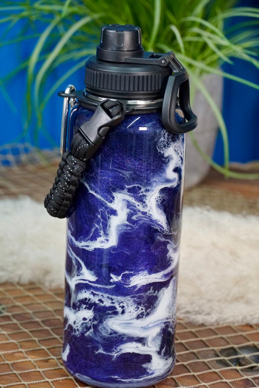 Purple Waves Insulated Water Bottle Thermos Sports Bottle