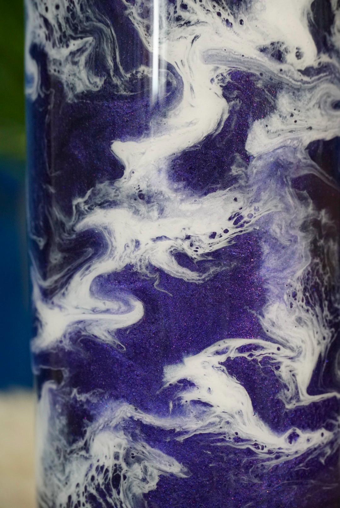 Purple Waves Insulated Water Bottle Thermos Sports Bottle