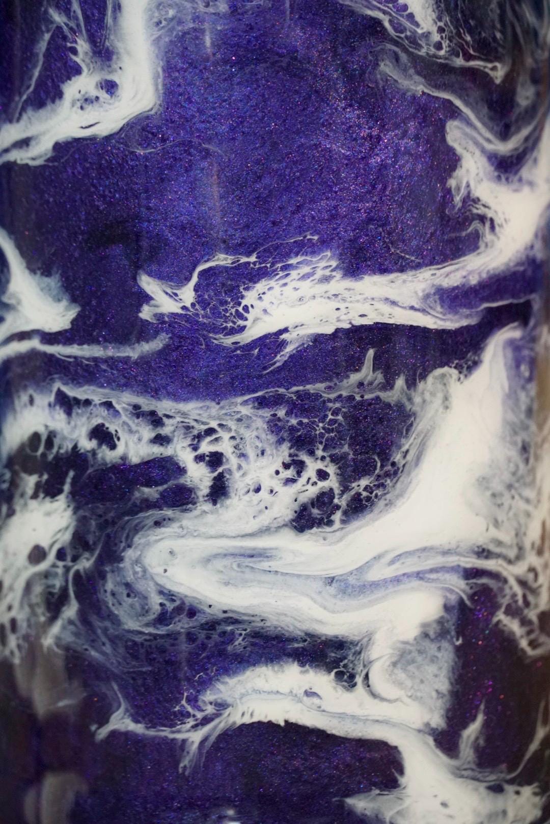 Midnight Purple Waves Insulated Water Bottle Thermos Sports Bottle