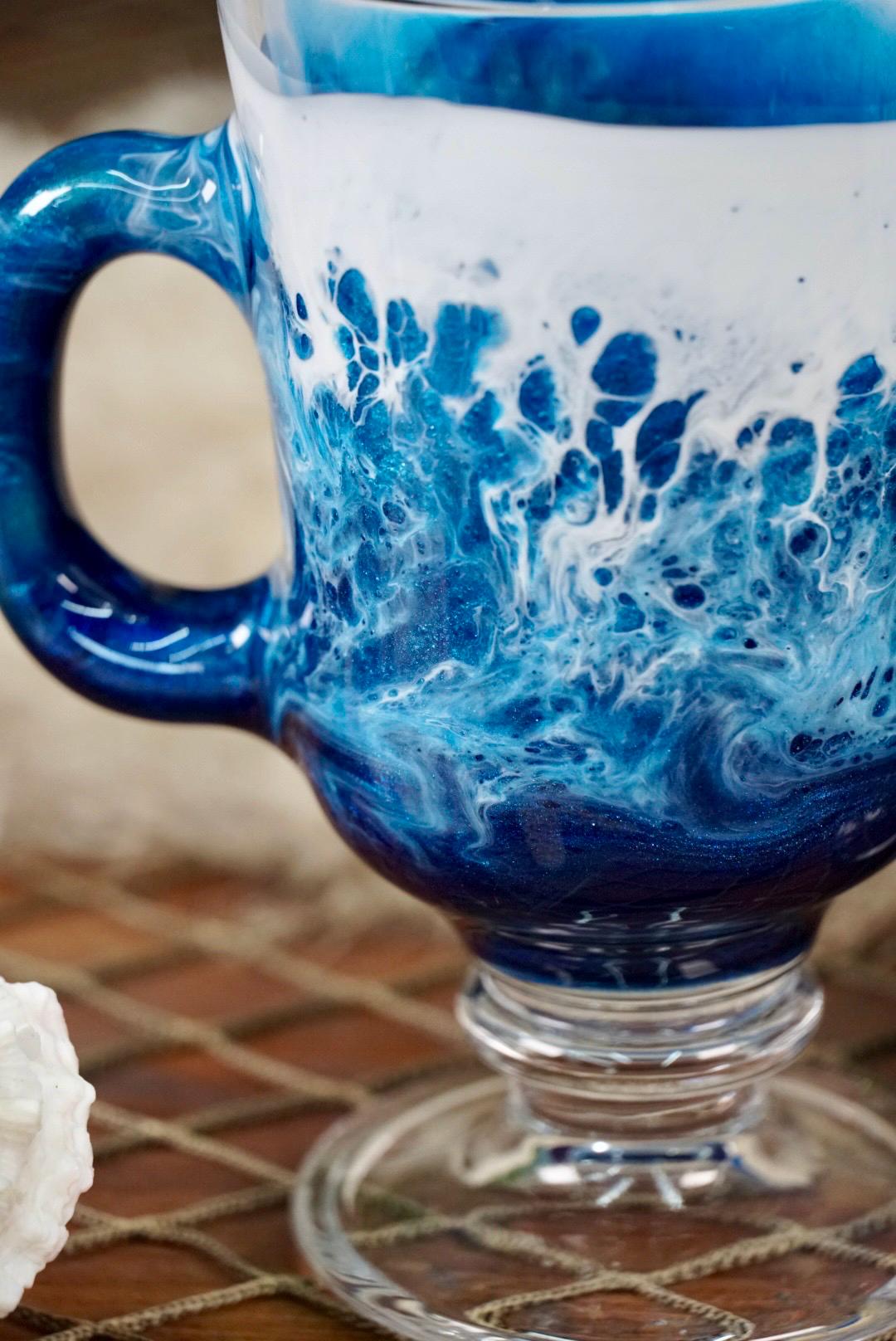 Ocean Waves Irish Mug Coffee Glasses | Coastal Decor