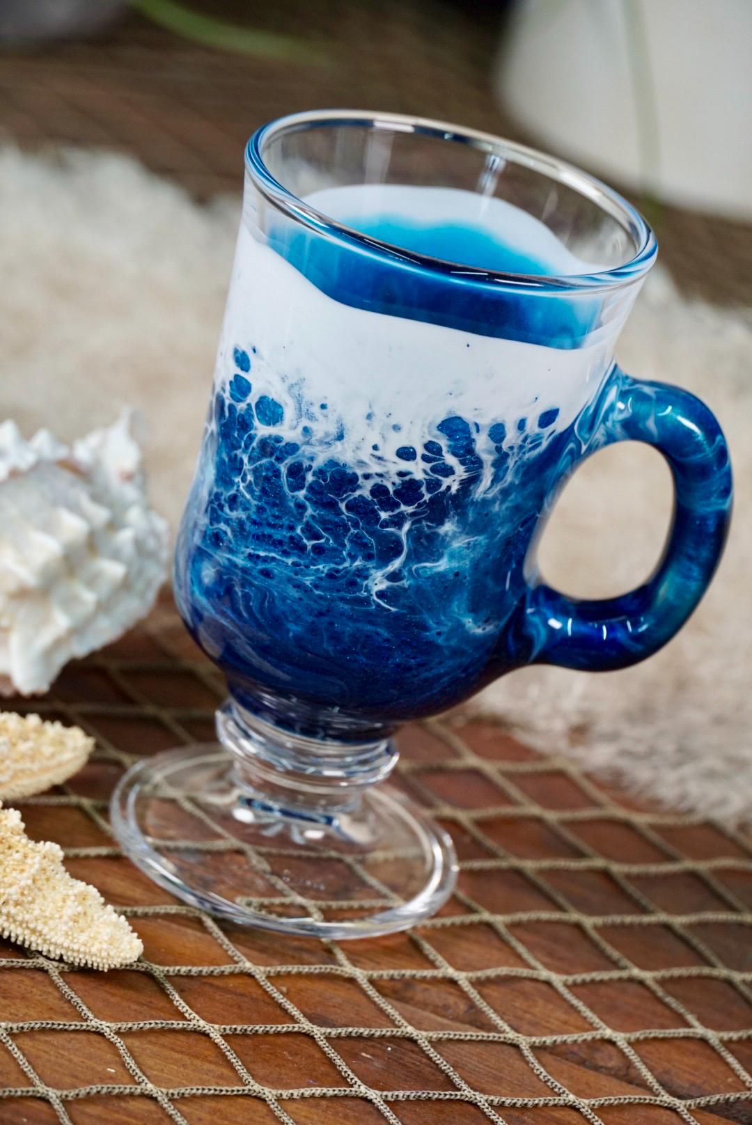 Ocean Waves Irish Mug Coffee Glasses | Coastal Decor