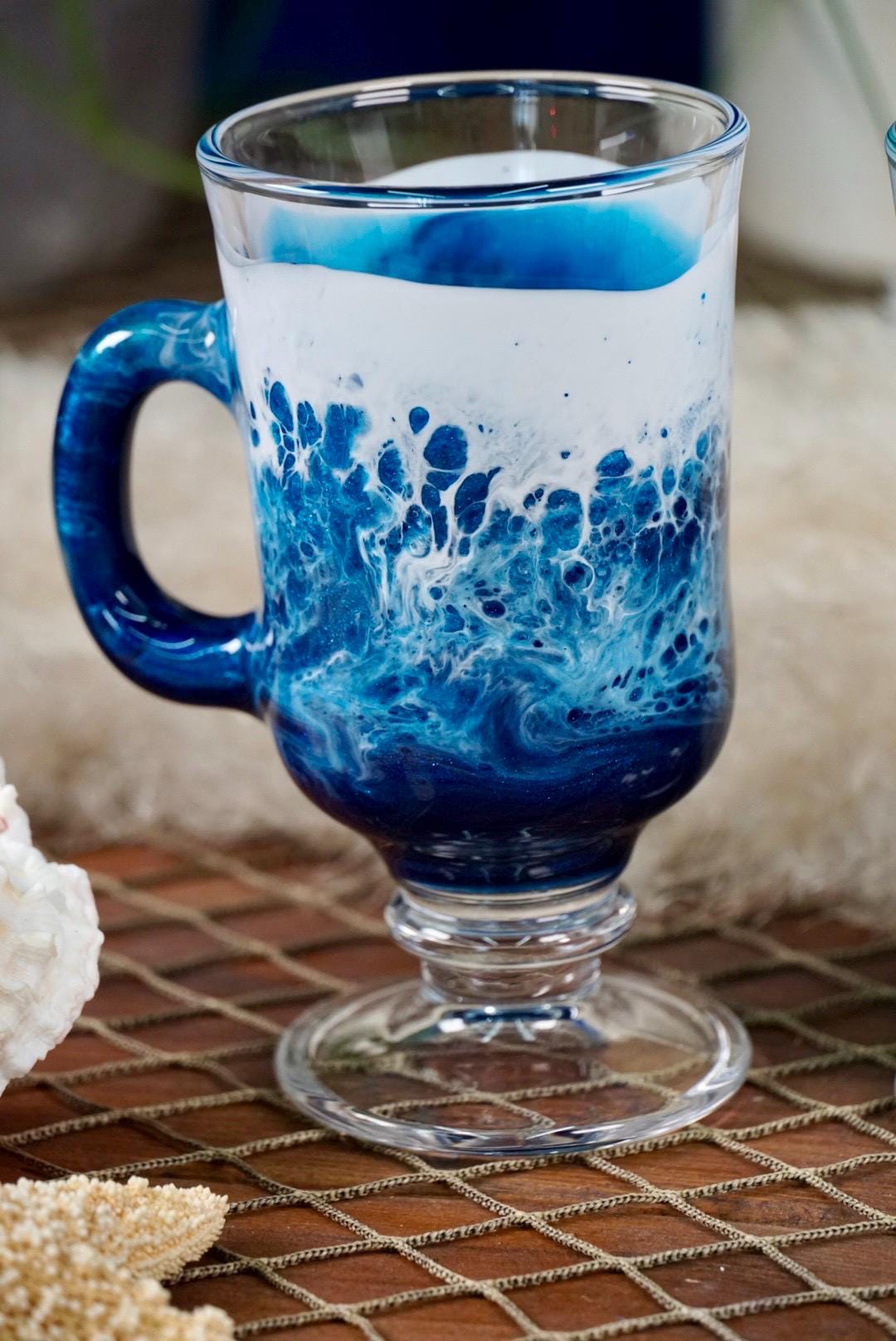 Ocean Waves Irish Mug Coffee Glasses | Coastal Decor