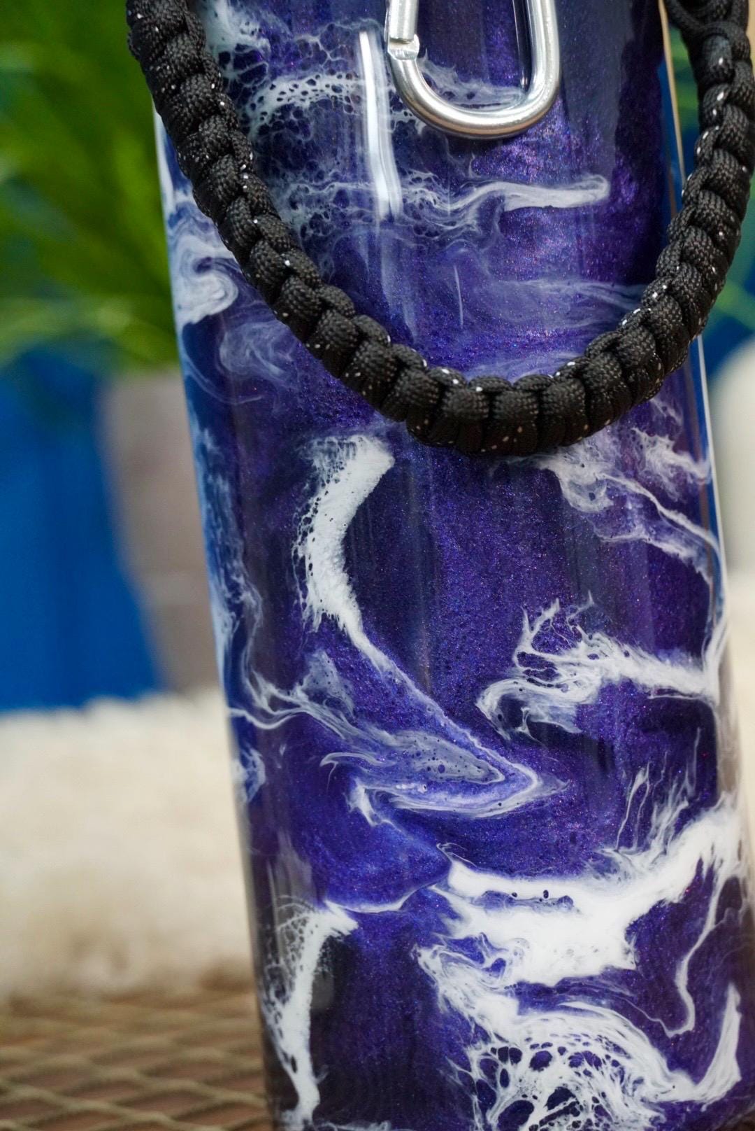 Purple Waves Insulated Water Bottle Thermos Sports Bottle