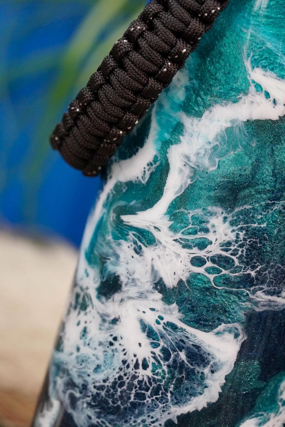 Turquoise Waves Insulated Water Bottle Thermos Sports Bottle