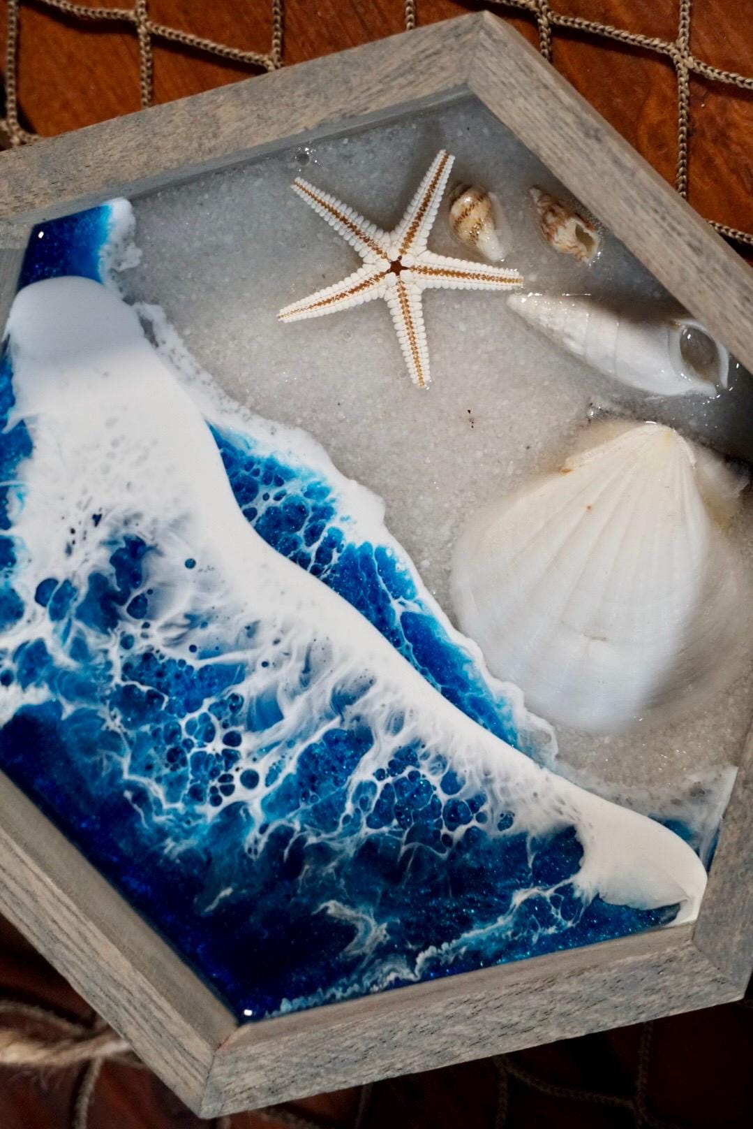 Ocean Waves And Sea Shell Seascape Wall Art