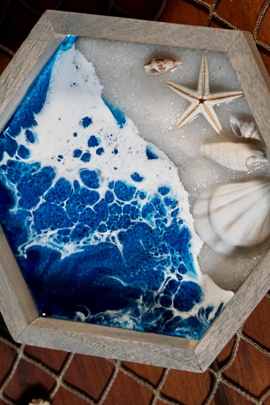 Ocean Waves And Sea Shell Seascape Wall Art