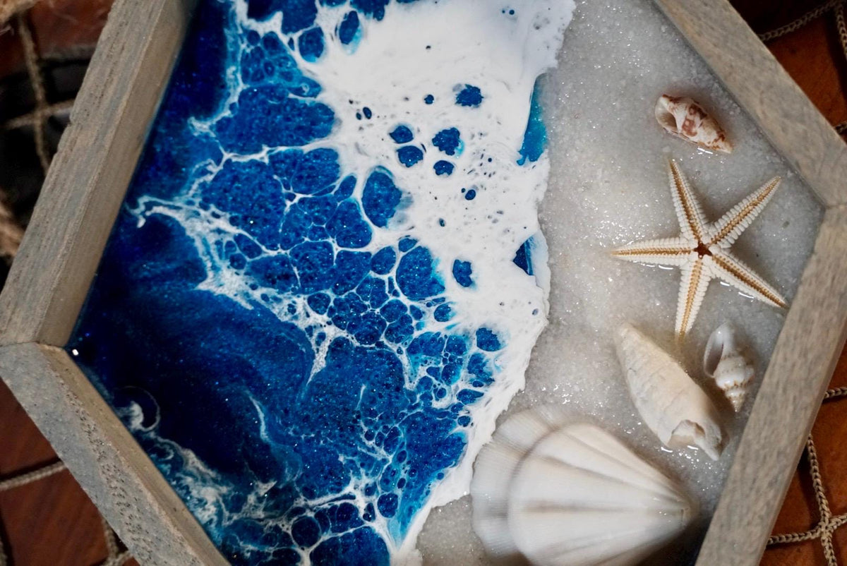 Ocean Waves And Sea Shell Seascape Wall Art