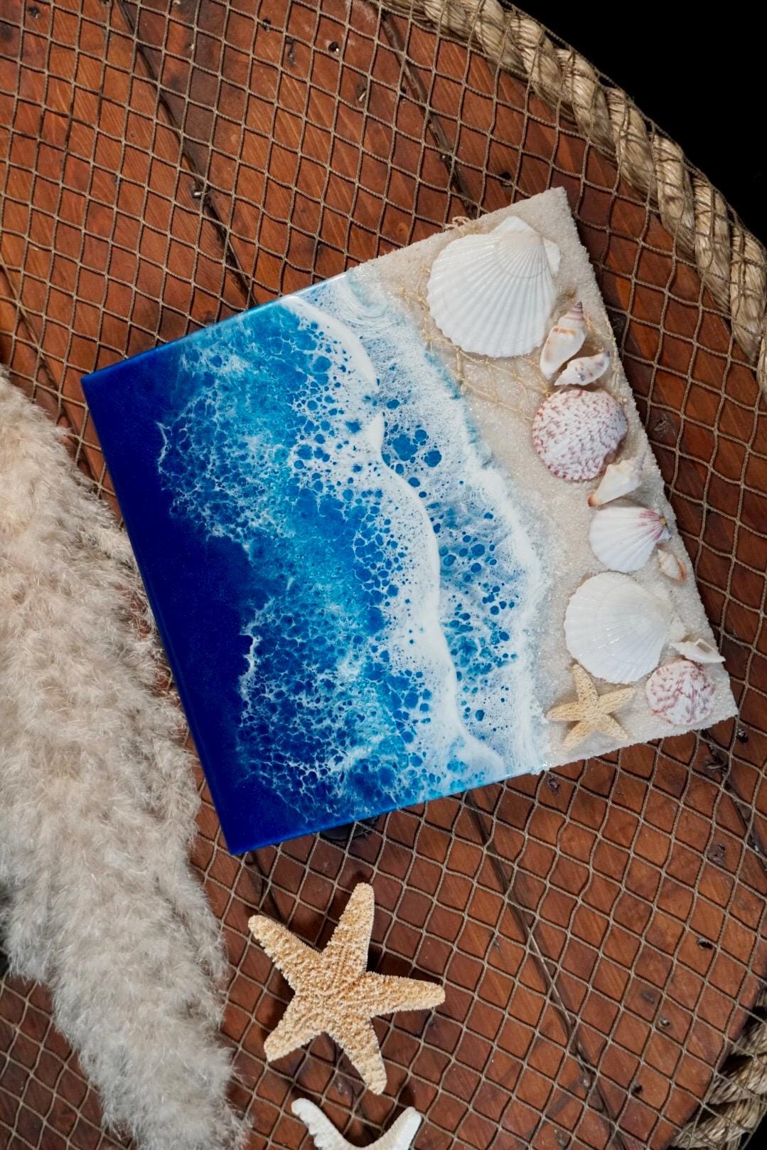Ocean Waves and Sea Shell Tropical Wall Art