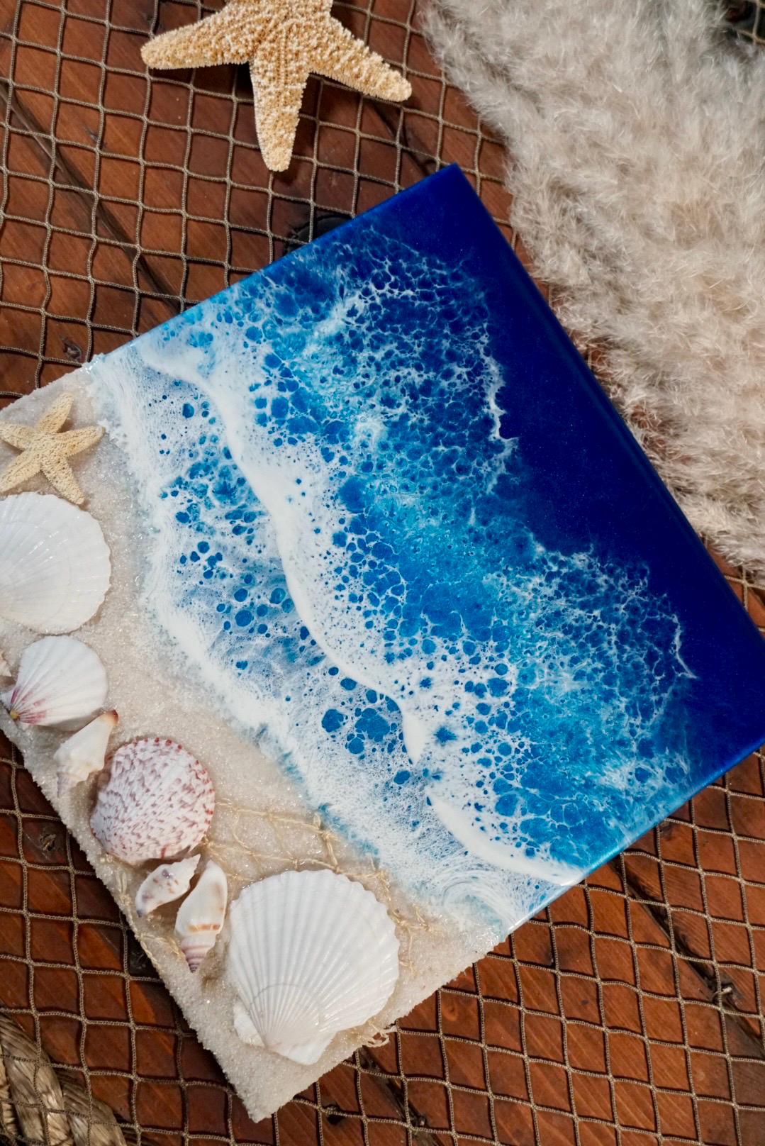 Ocean Waves and Sea Shell Tropical Wall Art