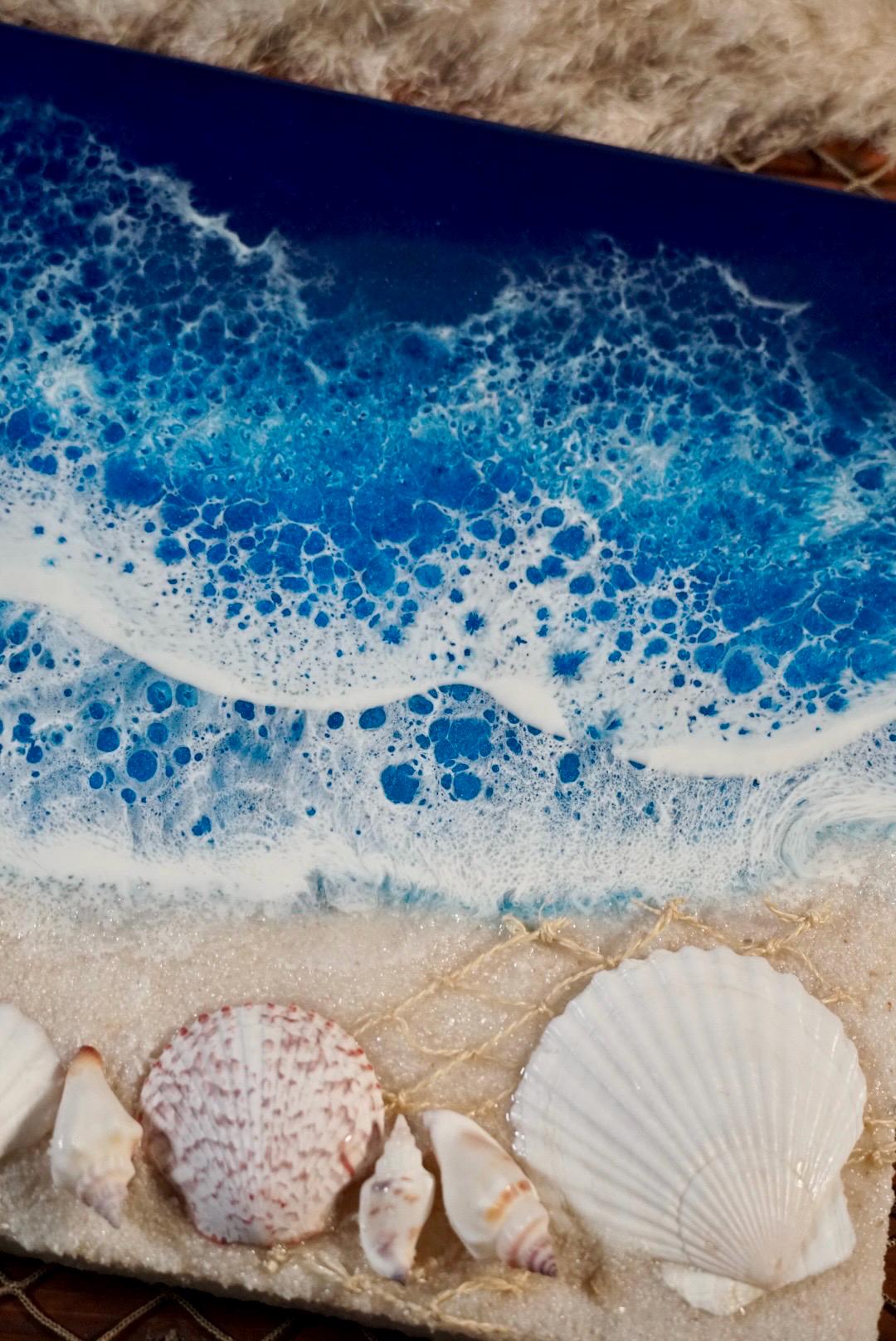 Ocean Waves and Sea Shell Tropical Wall Art