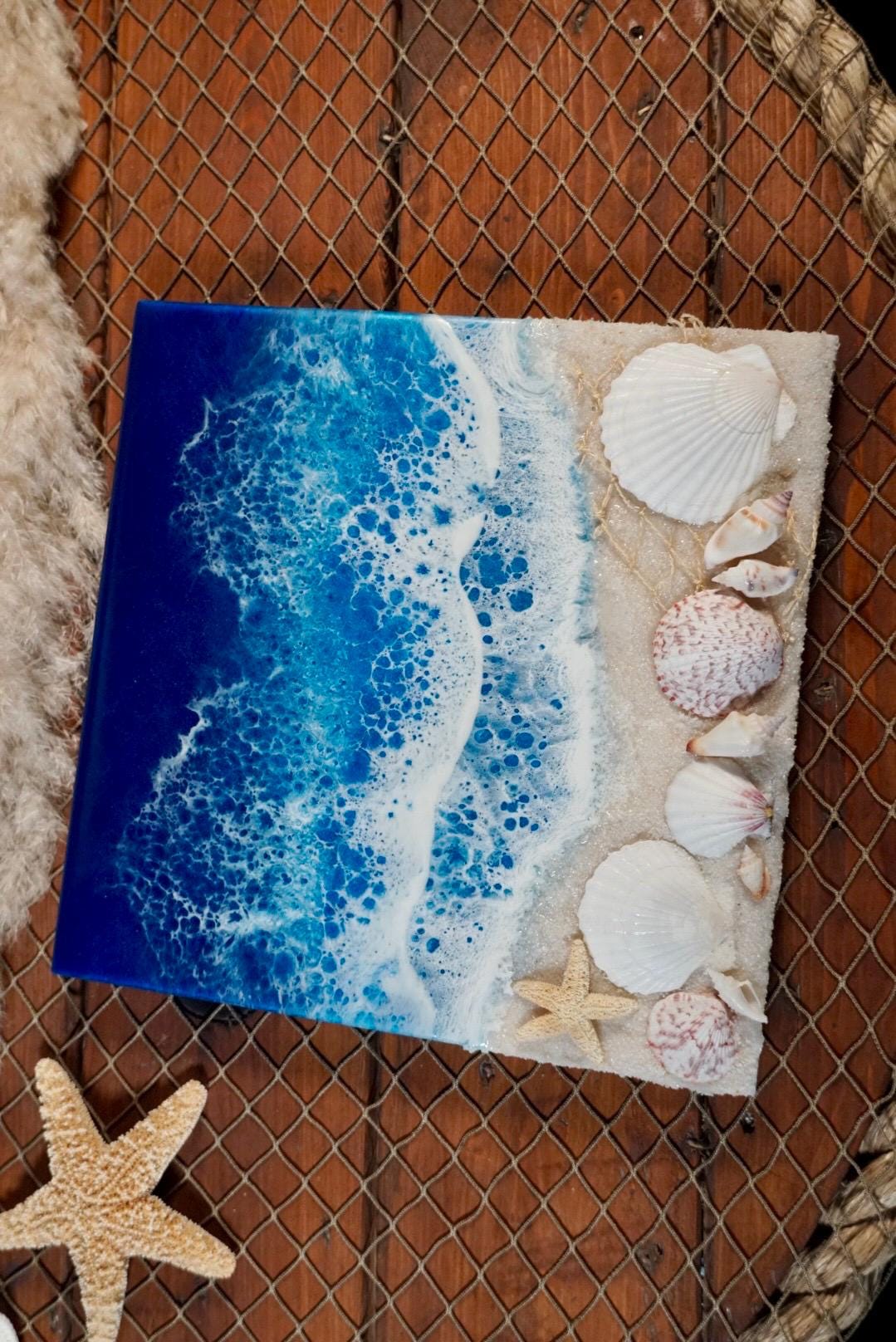 Ocean Waves and Sea Shell Tropical Wall Art