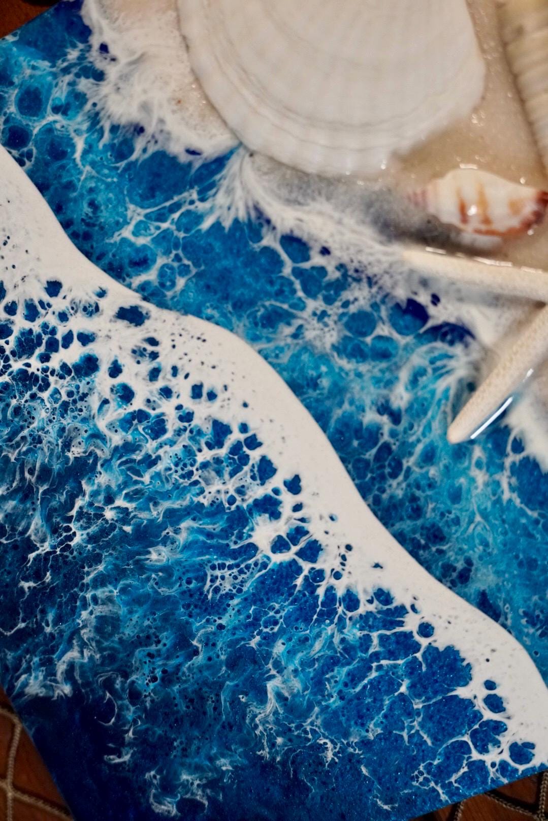 Ocean Waves and Sea Shell Tropical Wall Art