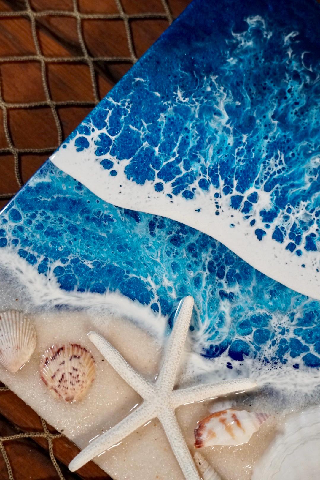 Ocean Waves and Sea Shell Tropical Wall Art